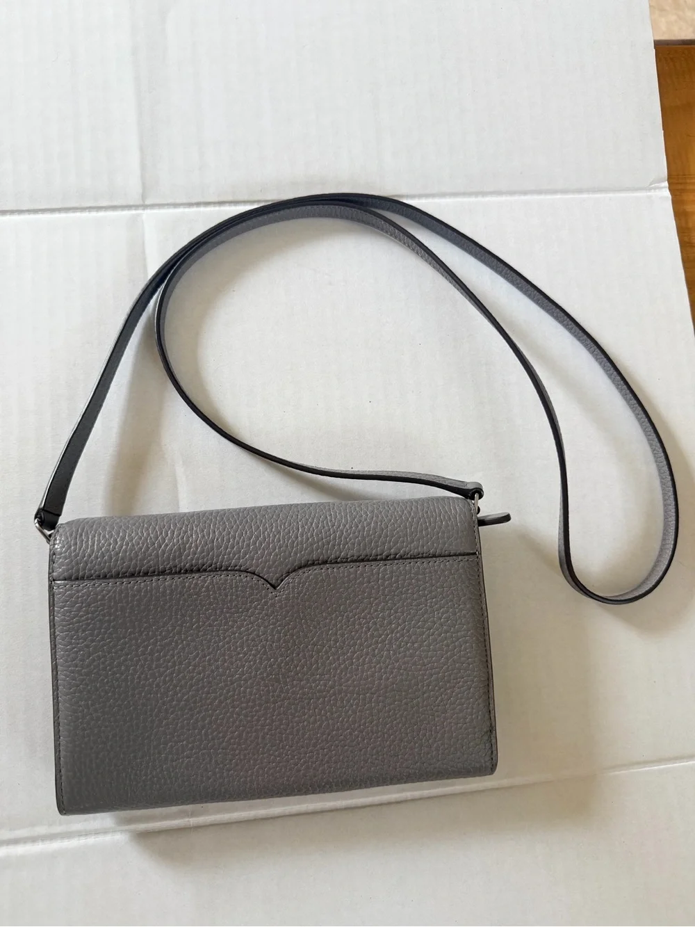 Kate Spade Harlow Wallet‎ with String - Gray Pebbled Leather Crossbody Wallet